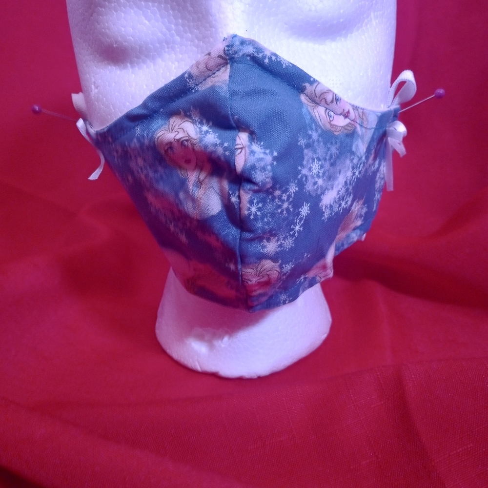 SKU 907KM Frozen Pattern Face Mask, Double Layer with Added Filter Pocket